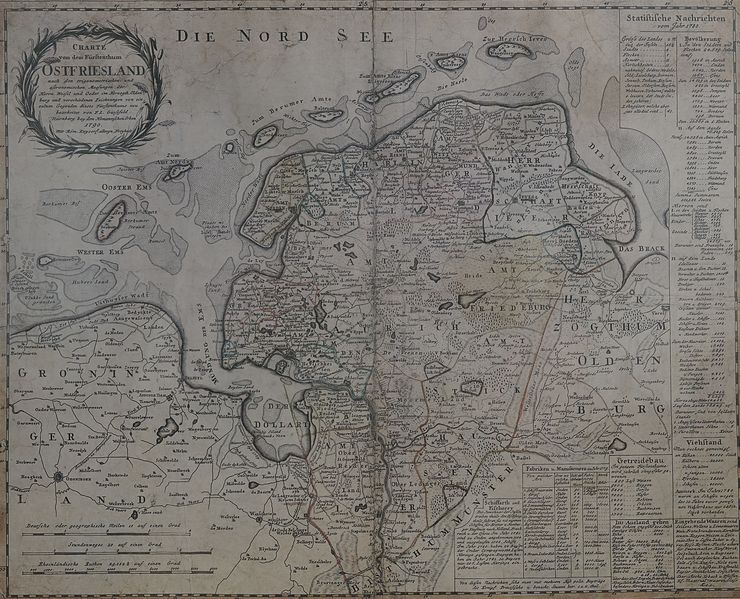 Datei:Charte von dem Fürstentum Ostfriesland nach den trigonometrischen und astronomischen Messungen der Herren Wessel und Oeder im Herzogthum Oldenburg.jpg