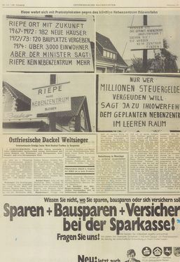 Riepe wehrt sich mit Protestplakaten gegen das künftige Nebenzentrum Ihlowerfehn