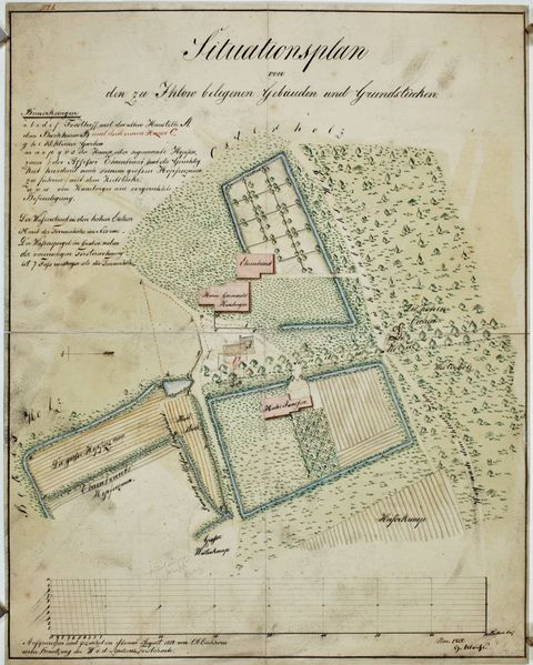Datei:Bestellsignatur NLA Aurich Rep. 244 a Nr. 431, Situationsplan der in Ihlow liegenden Gebäude und Grundstücke auf der Klosterstätte im Jahr 1828, Format 35,7x44,8 cm.jpg