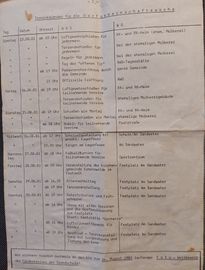 Programm der Dorfgemeinschaftswoche 1981